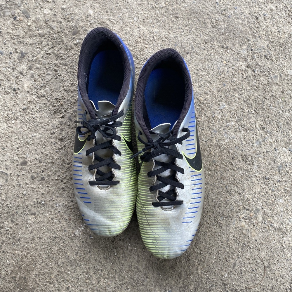 NIKE MERCURIAL VICTORY VI NEYMAR FG Silver Blue Football Soccer Cleats Boots US9